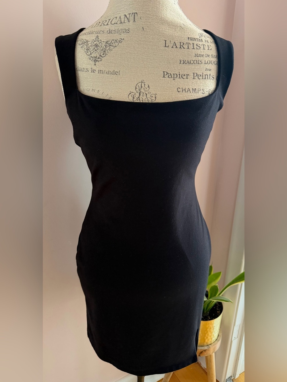 Forever 21 Black Strapless Square-Neck Bodycon Dress